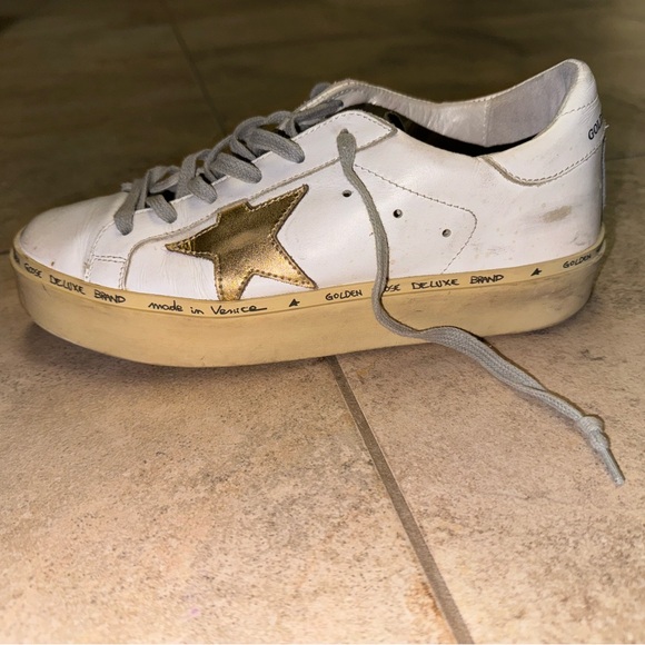 Golden Goose HI-STAR White Gold Star Sneaker Size 37 - Picture 5 of 12